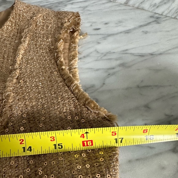 Michael Kors Sequined Gold Tweed Dress - Picture 8 of 12